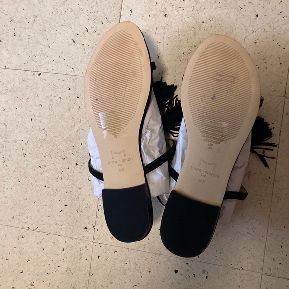 Marc Fisher Suede Flat Sandals with Tassels - Picture 5 of 5